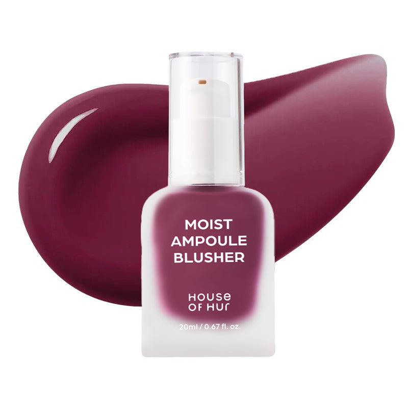 House of Hur Moist Ampoule Blusher Berry Purple bottle and swatch
