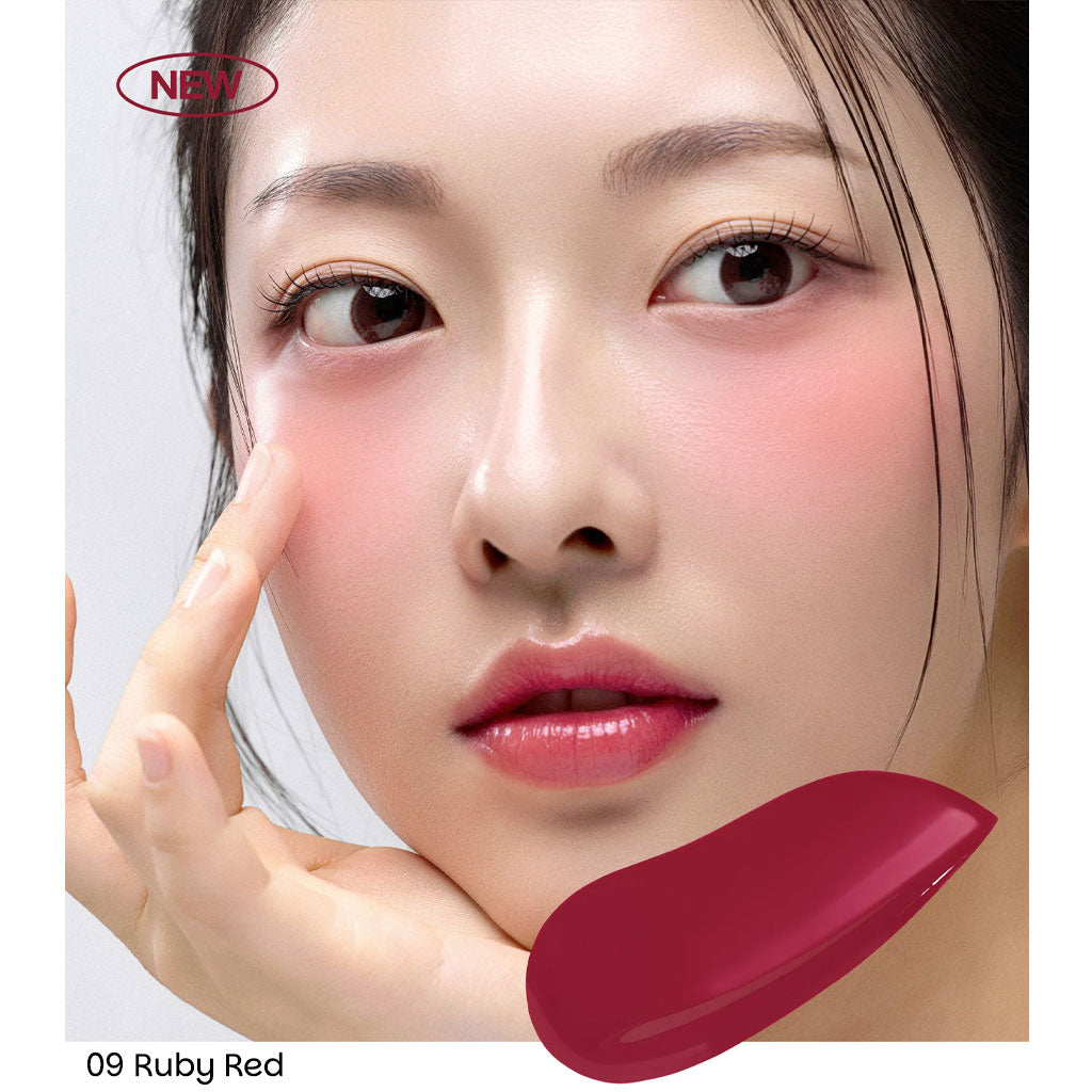 House of Hur Moist Ampoule Blusher 09 Ruby Red — shade application
