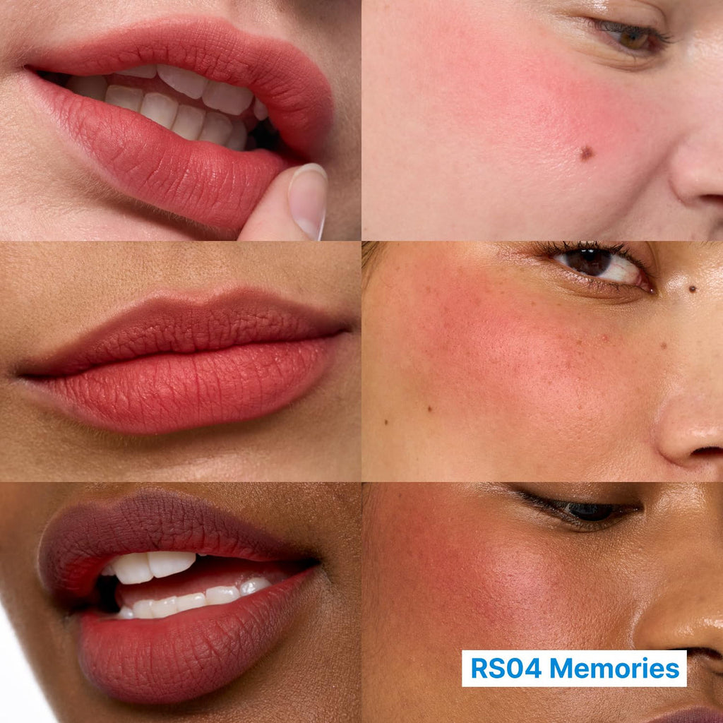 fwee Lip & Cheek Blurry Pudding Pot RS04 Memories 5g — product and shade swatches