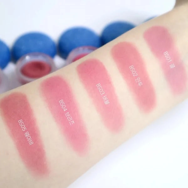 fwee Lip & Cheek Blurry Pudding Pot BS05 Wavy 5g — Wavy shade swatches
