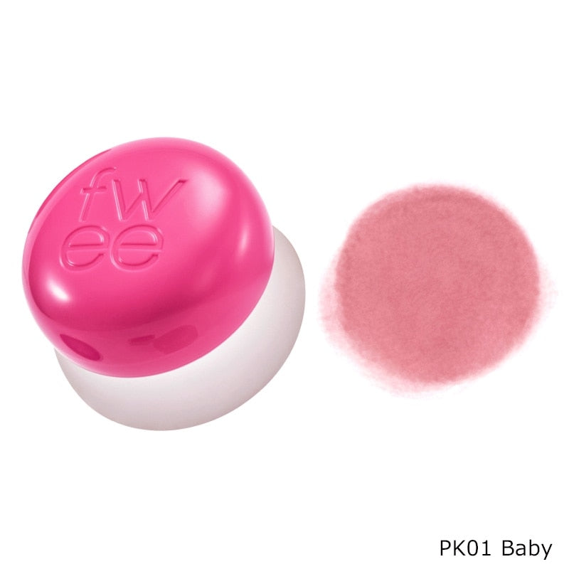 fwee Lip & Cheek Blurry Pudding Pot PK01 Baby 5g — pot and swatch