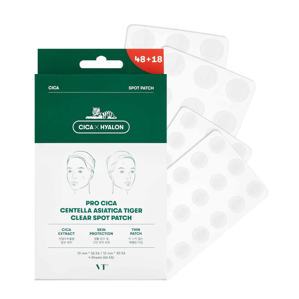 VT Pro Cica Centella Asiatica Tiger Clear Spot Patch 66 Patches product photo